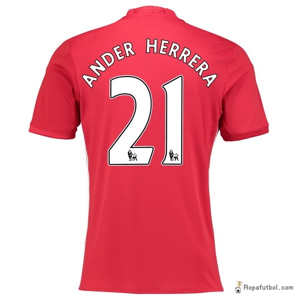 Camiseta Manchester United Replica Primera Ropa Ander Herrera 2016/17 Rojo
